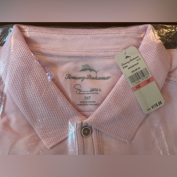 Tommy Bahama Emfielder Supima Pink Salt Polo Shirt Size 3XT - Picture 2 of 4